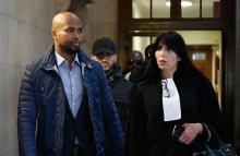 Le rappeur Rohff et son avocat Malika Ibazatene, lors de son procès au palais de justice de Paris, l