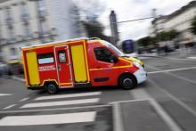 Camion de pompiers à Nantes (ouest) le 28 mars 2018