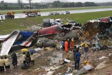 Le site du crash de l'avion de la compagnie One-Two-Go, le 17 septembre 2007 à Phuket en Thaïlande