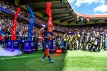 La recrue star du PSG, Neymar, lors de sa présentation au Parc des Princes, le 5 août 2017