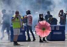 Des Gilets jaunes manifestent à Montpellier samedi 8 juin.