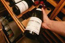 Des bouteilles de Romanée-Conti, le 26 novembre 2004 à Paris