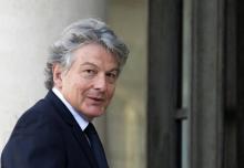 Le PDG d'Atos, Thierry Breton, à l'Elysée le 17 juillet 2018