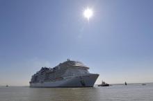 Le paquebot de croisière Meraviglia au large de Saint-Nazaire, le 1er juin 2017