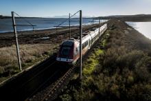 Voie ferrée à Leucate, dans le Sud de la France, le 3 janvier 2019