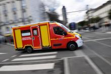 Camion de pompiers à Nantes (ouest) le 28 mars 2018