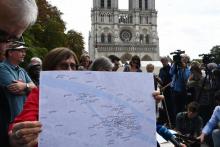 Des échaffaudages sur la façade de Notre-Dame de Paris, le 17 juillet 2019