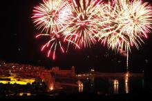 Feu d'artifice à Collioure (Pyrénées-Orientales) le 16 août 2018