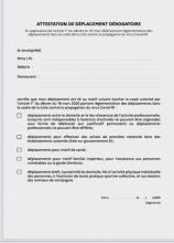 L'attestation de déplacement dérogatoire 