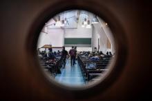 Dans une salle de l'université Pantheon-Sorbonne à Paris, le 30 mars 2018