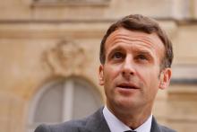 Le président Emmanuel Macron, le 12 mzi 2021 à l'Elysée, à Paris