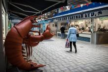 Marché aux poissons à Saint-Hélier, sur l'île de Jersey, en 2017