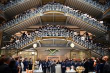 Emmanuel Macron lors de l'inauguration de La Samaritaine restaurée, le 21 juin 2021 à Paris