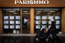 Une agence immobilière, à Paris, le 19 décembre 2017