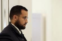 Alexandre Benalla à son arrivée au tribunal de Paris le 19 février 2019