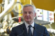 Bruno Le Maire, lors d'une visite sur le site d'ArianeGroup à Vernon, dans l'Eure, le 6 décembre 2021