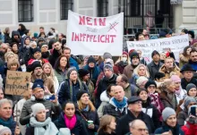 Une manifestation anti-vaccination à Vienne.