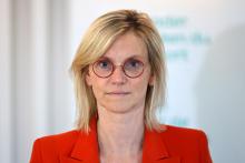 La ministre de la Transition énergétique Agnès Pannier-Runacher, le 23 juin 2022 à Bois-Colombes, près de Paris