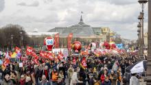 Manifestation du mardi 15 mars 2023, sur l'esplanade des Invalides, à Paris.