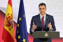 Le Premier ministre espagnol Pedro Sanchez lors d'une conférence de presse, le 27 décembre 2022, à